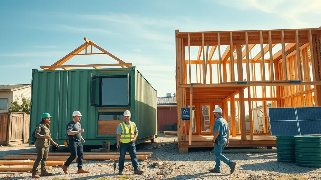 Shipping container home build compared to traditional construction site - eco-friendly shipping containers