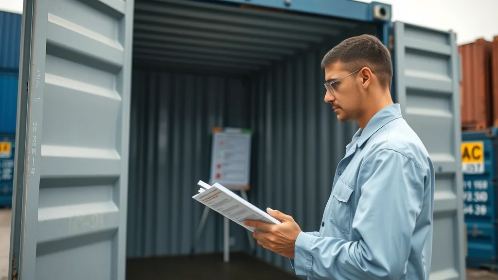 Inspector checking shipping container for quality - containers for sale